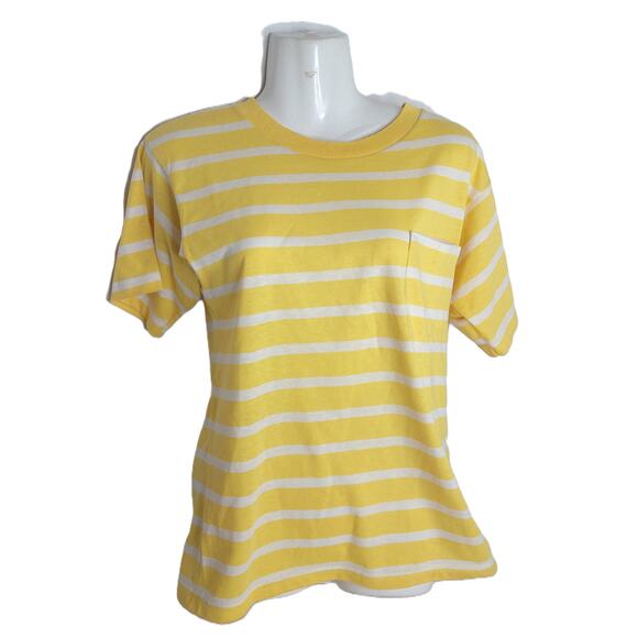 Vintage Chesterfield Made in America Yellow Striped T Shirt Size Small READ - Picture 1 of 6